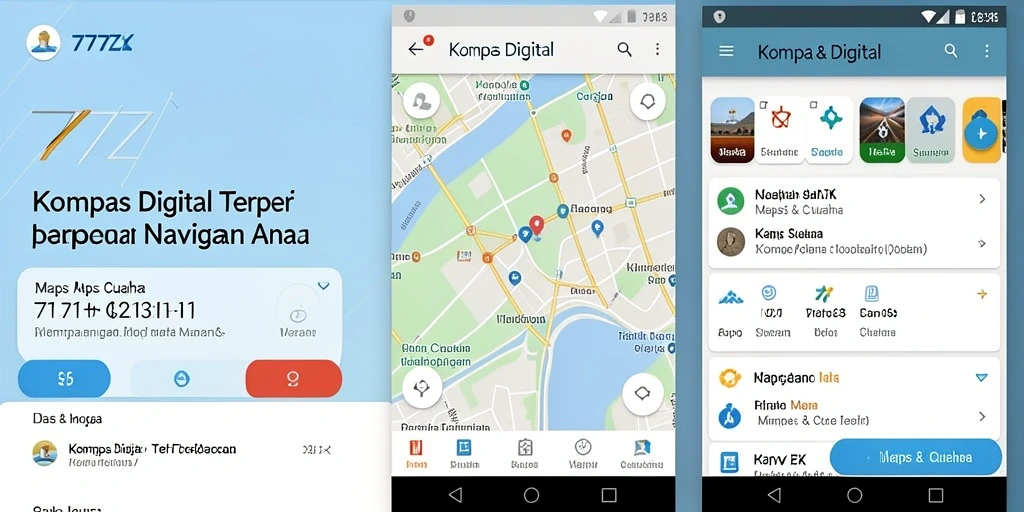 Tampilan antarmuka aplikasi Kompas Digital 777ZX yang modern dan user-friendly.