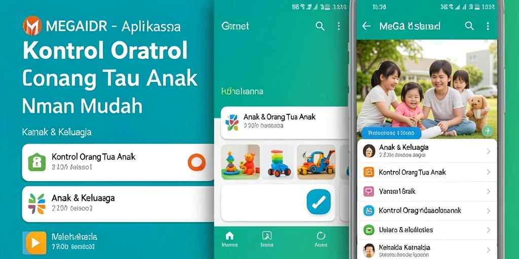 Antarmuka aplikasi MEGAIDR yang intuitif untuk kontrol orang tua.