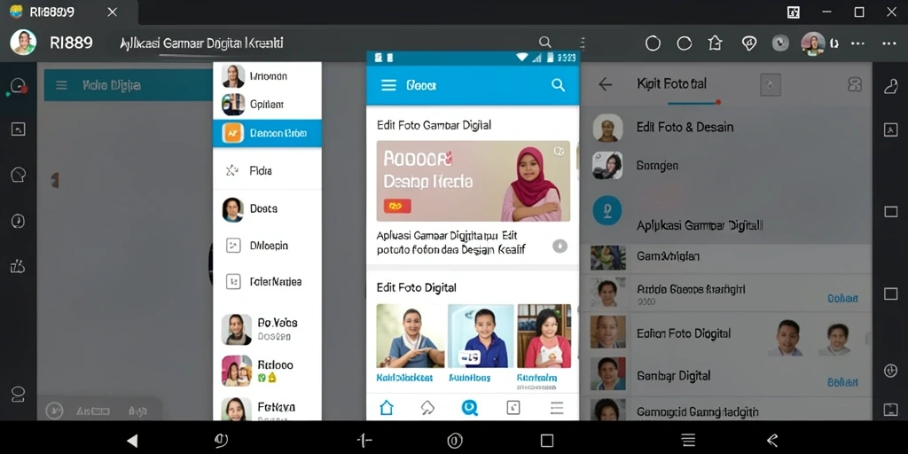 Antarmuka RI889 yang modern dan user-friendly untuk mengedit gambar.