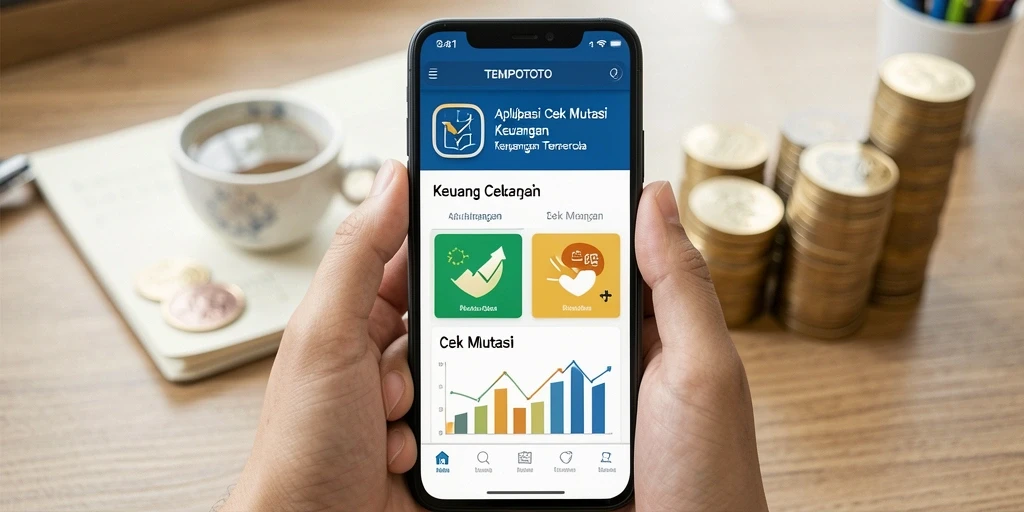 Antarmuka aplikasi TEMPOTOTO yang menampilkan mutasi keuangan.